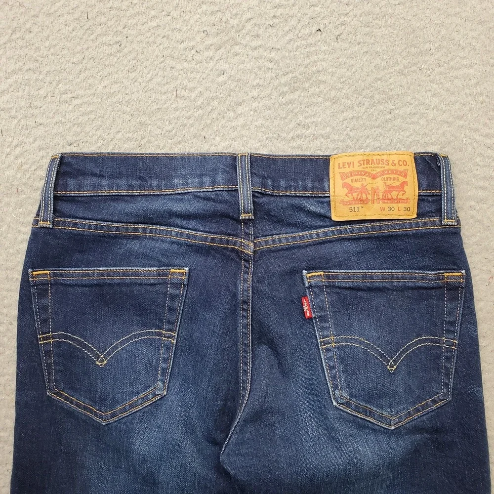 Levi's 511 Jeans Men 30x30 Blue Denim Red Tab Modern Slim Fit Stretch Streetwear